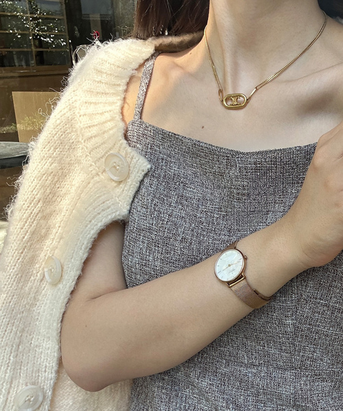 「Louere」 ニットカーディガン MEDIUM ブラウン レディース_画像3