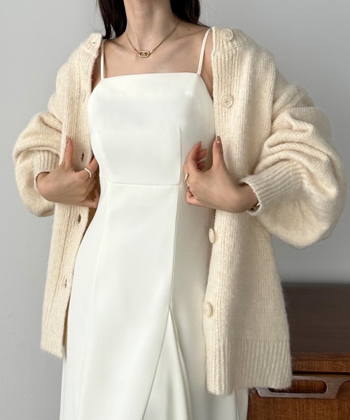 「Louere」 ニットカーディガン MEDIUM ブラウン レディース_画像6