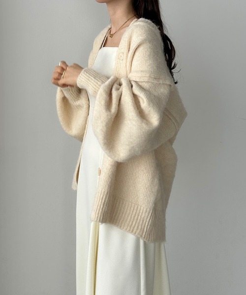 「Louere」 ニットカーディガン MEDIUM ブラウン レディース_画像7