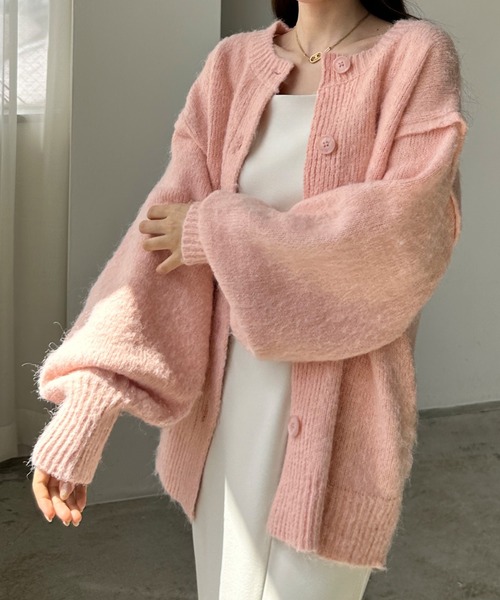 「Louere」 ニットカーディガン MEDIUM ブラウン レディース_画像9