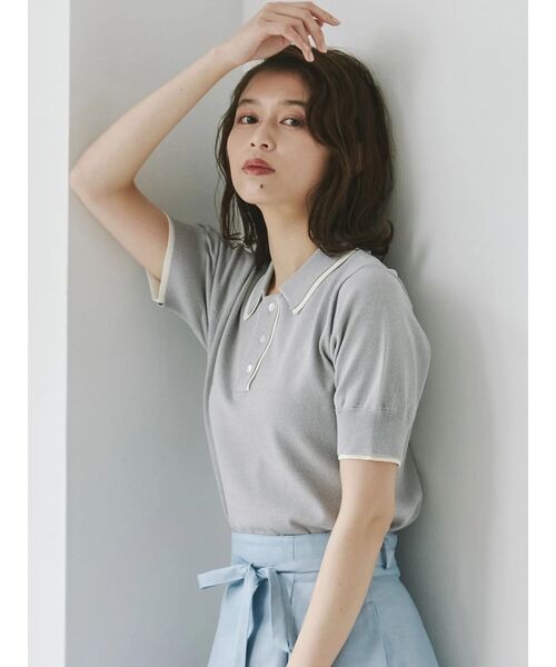 TONAL（トーナル） ニット セーター 2枚衿ポロニット レディース