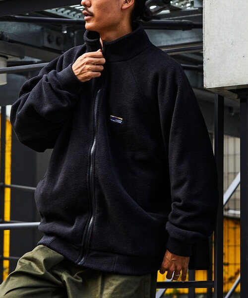 新品★46,200円 裏フリースセットアップ ジップアップブルゾン＆パンツ 黒M 防風 セットアップ メンズ 大きいサイズ 総裏メッシュ 撥水加工