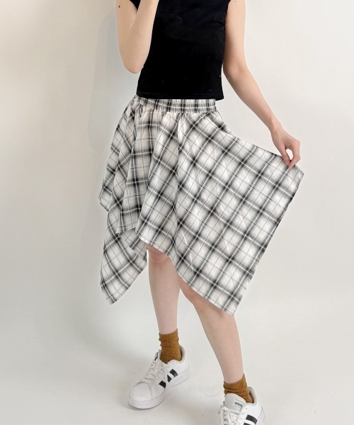 Sola❤︎ チェスティ　アシンメトリーチェックスカート スカート アシンメトリー チェックスカート : ZOZOTOWN Yahoo!店
