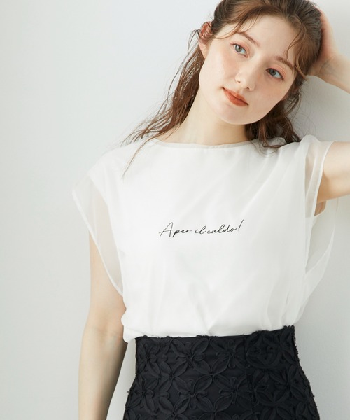 tシャツ シアーロゴTシャツ レディース