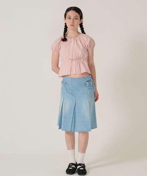 ブラウス シャツ 刺繍入り ウエストリボンブラウス TINA：JOJUN レディース TINA：JOJUN ブラウス シャツ 刺繍入り ウエストリボンブラウス