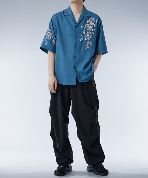 UNITED TOKYO◆半袖シャツ/1/--/BEG/無地 UNITED TOKYO 「UNITED TOKYO」 半袖シャツ 1 ブルー メンズ