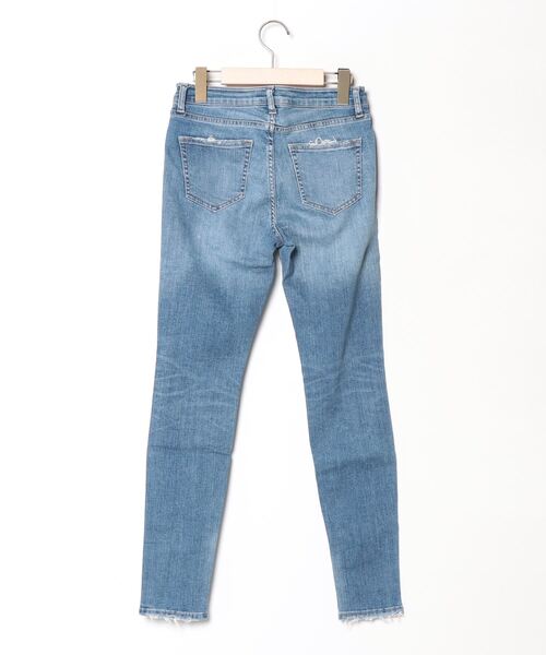 「LOWRYS FARM」 ダメージ加工デニムパンツ S ブルー レディース