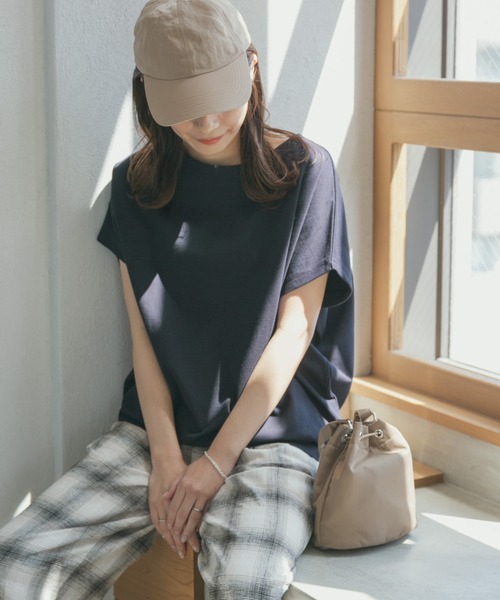 「URBAN RESEARCH DOORS」 7分袖カットソー MEDIUM ネイビー レディース