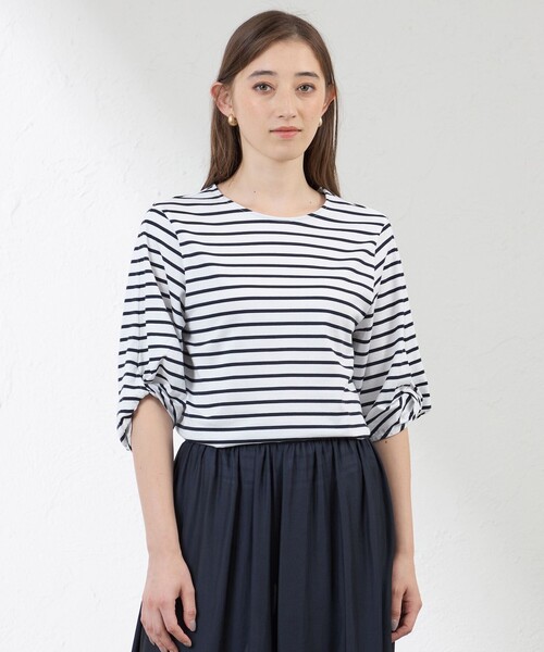 tシャツ ギザコットンボーダーカットソー レディース