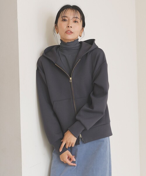 「UNFILO」 ジップアップパーカー MEDIUM ベージュ レディース_画像3