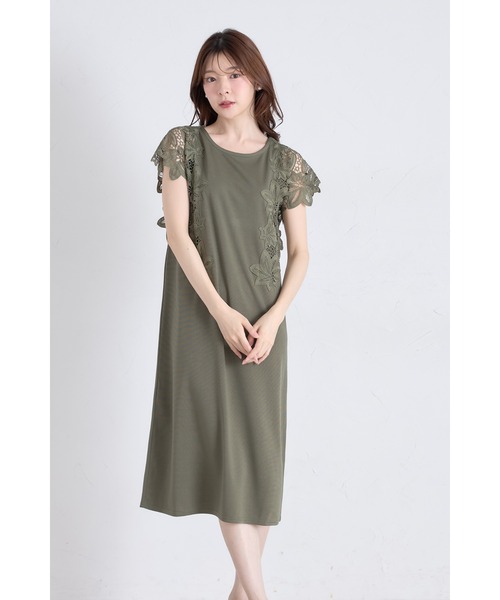 tocco closet ワンピース 接触冷感♪サイドフラワーレース付き