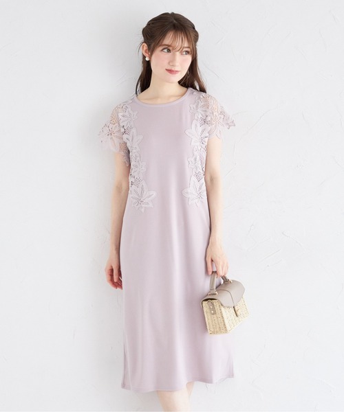 tocco closet ワンピース 接触冷感♪サイドフラワーレース付き