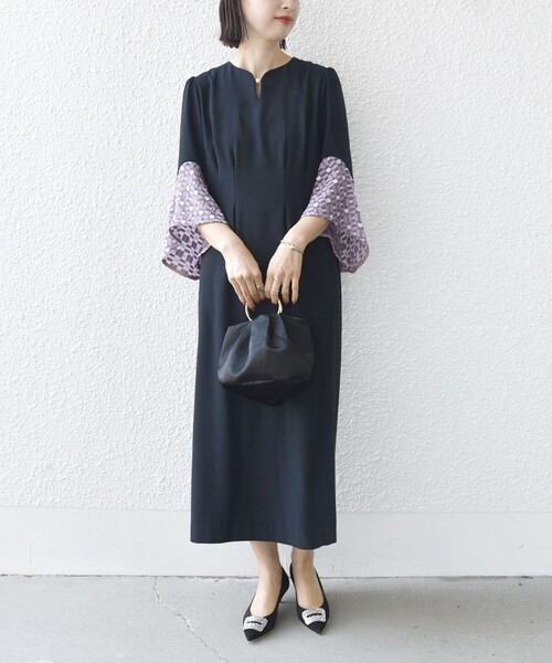 ships little black ネイビー フレアスリーブ ワンピース 36 ships little black ネイビー フレアスリーブ ワンピース 36