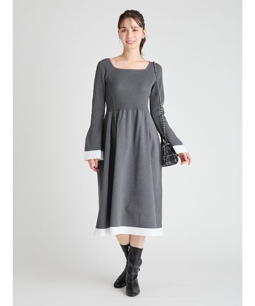 美品♡2wayセルフォードCELFORDベルスリーブホールガーメントワンピース CELFORD ワンピース ベルスリーブホールガーメントニット