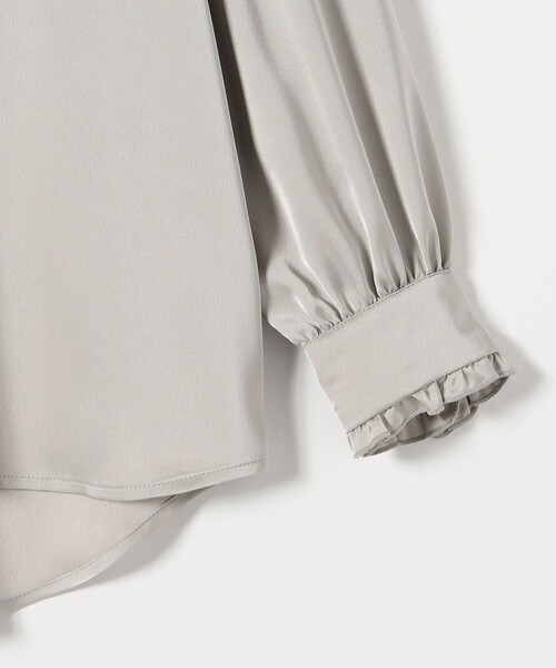 SHIPS any ブラウス シャツ any:「洗濯機可能」サテン フリル カラー