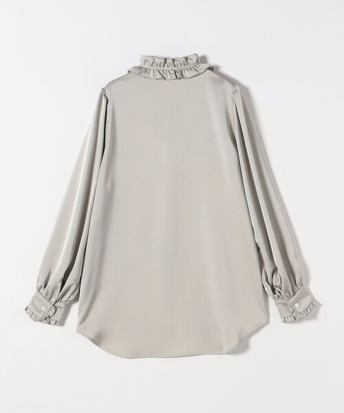 SHIPS any ブラウス シャツ any:「洗濯機可能」サテン フリル カラー