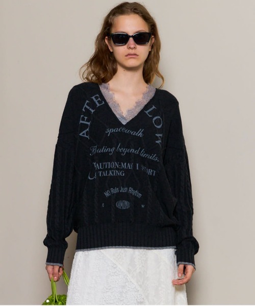 ニット セーター 「25AW PRE-ORDER」Printed Knit Tops/プリントニットトップス「MAISON SPECIAL/メゾンスペ