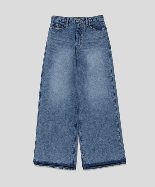 [ENOF] обработка Denim брюки M индиго голубой женский 