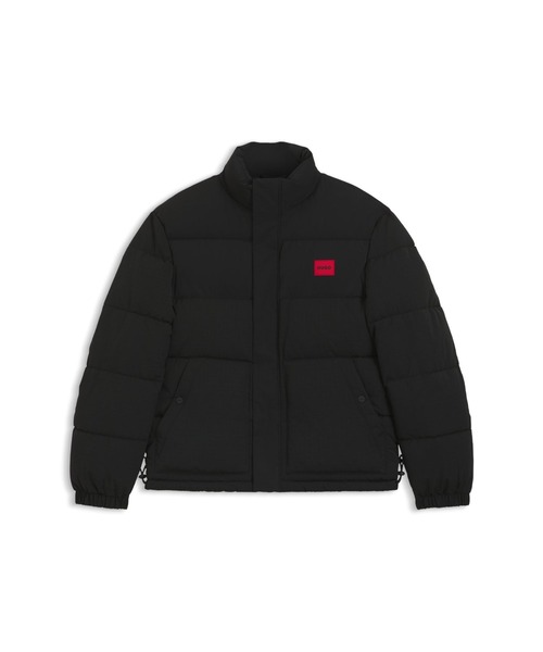HUGO コート ジャケット はっ水パデッドジャケット ロゴパッチ メンズ