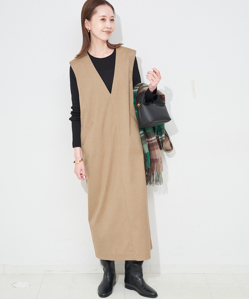 SLOBE IENA（スローブイエナ） ワンピース 「WEB限定/追加」TR Vネック