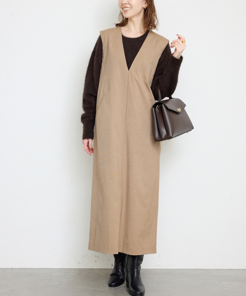 SLOBE IENA（スローブイエナ） ワンピース 「WEB限定/追加」TR Vネック