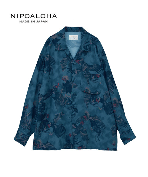ブラウス シャツ 「NIPOALOHA」”軍鶏-SHAMO” LONG SLEEVE SHIRT レディース メンズ