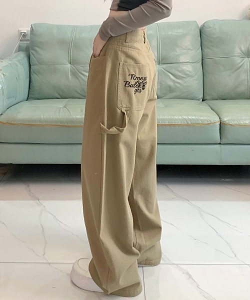 LADY LIKE（レディライク） ワイドパンツ チノパン バック刺繍入り