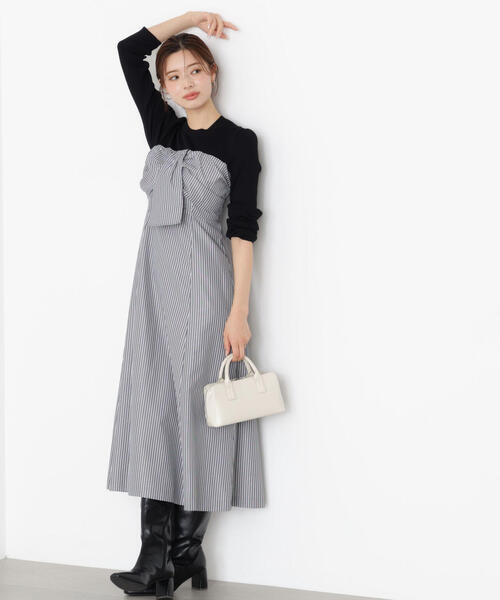 PROPORTION BODY DRESSING ワンピース フロントリボンドッキング