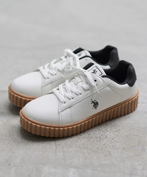 【WHBE】【U.S.POLO.ASSN】厚底スニーカー U.S. POLO ASSN.（ユーエスポロアッスン） スニーカー ローカット 厚底