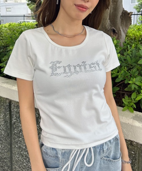 EGOIST（エゴイスト） tシャツ ラインストーンロゴTシャツ レディース