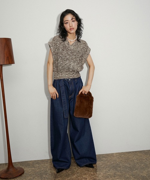 ADAM ET ROPE'（アダムエロペ） ニットベスト FREE ブラウン系その他2