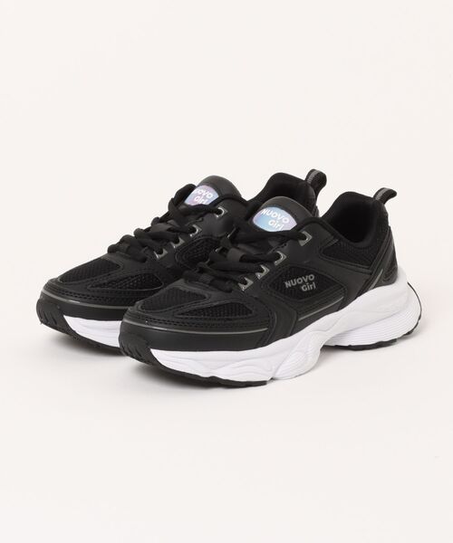 スニーカー NUOVO ヌオーヴォ 19-24(H) LILY リリー N9376J BLACK/WHITE キッズ 子供 女の子