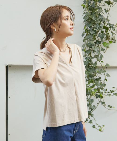 「abahouse mavie」 半袖カットソー フリー ブラック レディース_画像2