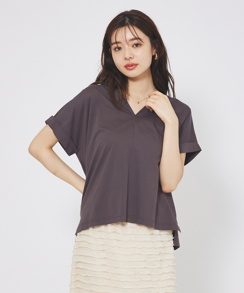 「abahouse mavie」 半袖カットソー フリー ブラック レディース_画像5