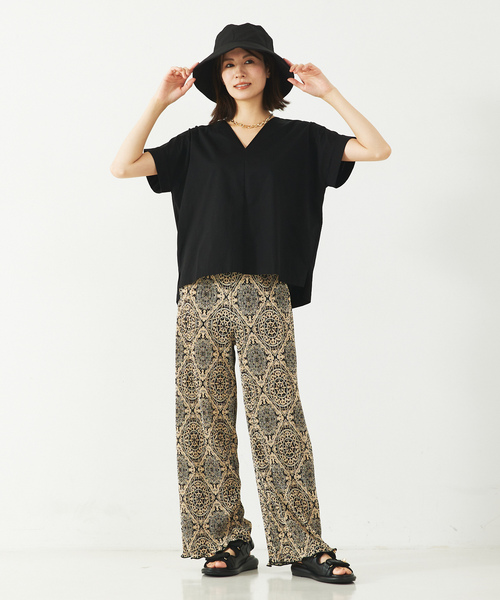 「abahouse mavie」 半袖カットソー フリー ブラック レディース_画像9