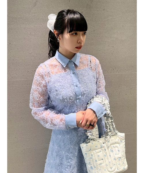 FURFUR  ファーファー　レース　トップス　長袖　透け FURFUR（ファーファー） SALE30%OFF トップス 24秋冬 フェザートリム