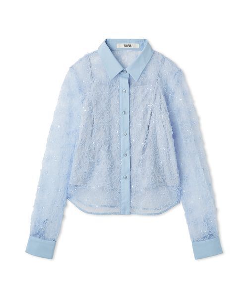 FURFUR（ファーファー） ブラウス シャツ 立体フラワーレースブラウス