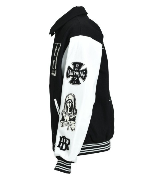 ダウンジャケット ダウン 「BREATH」BH PATCH STADIUM JACKET / ブラック 「BR25AW-O0002」 メンズの画像