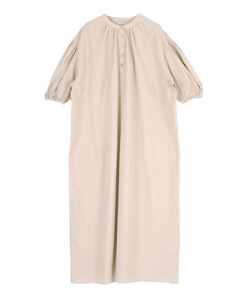 「titivate」 半袖ワンピース X-SMALL グレイッシュベージュ レディース_画像3