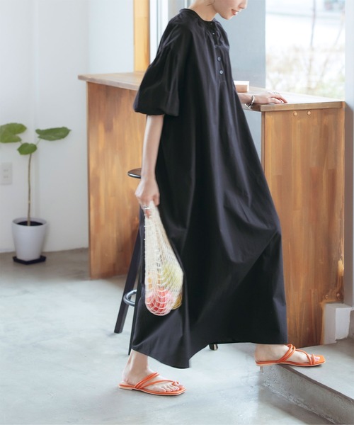 「titivate」 半袖ワンピース X-SMALL グレイッシュベージュ レディース_画像7