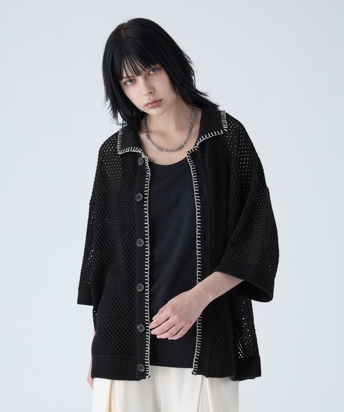 「VELNUS」 ニットカーディガン S ブラック メンズ_画像3