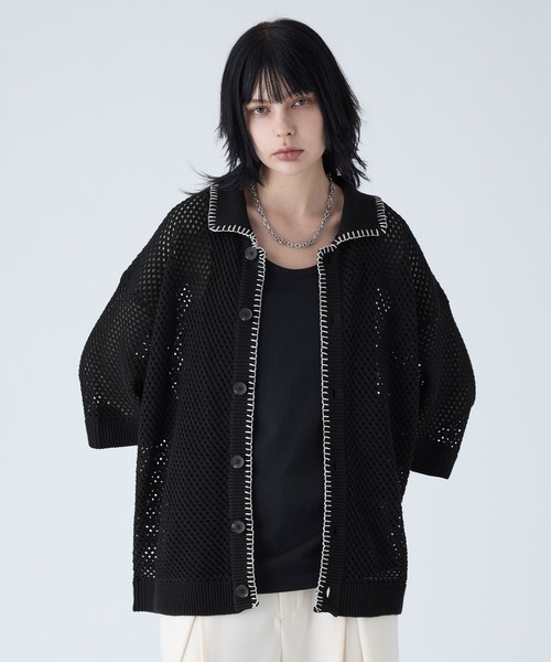 「VELNUS」 ニットカーディガン S ブラック メンズ_画像4