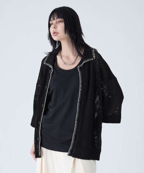 「VELNUS」 ニットカーディガン S ブラック メンズ_画像7