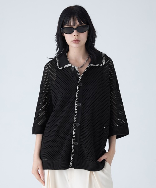 「VELNUS」 ニットカーディガン S ブラック メンズ_画像9