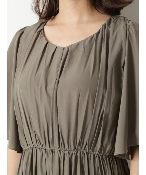 「Mila Owen」 半袖ワンピース 0 カーキ レディース_画像2