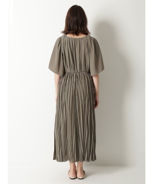 「Mila Owen」 半袖ワンピース 0 カーキ レディース_画像6