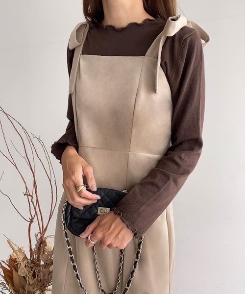 「FILLOU」 キャミソールワンピース MEDIUM ライトベージュ レディース_画像6