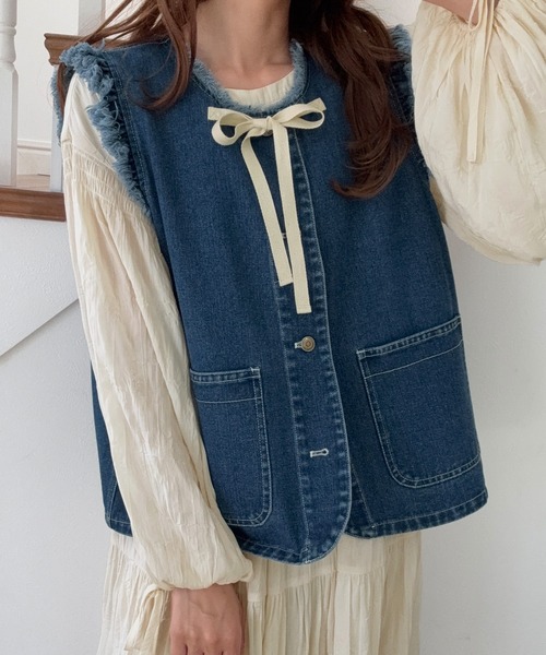 「LAUIR」 長袖ワンピース MEDIUM アイボリー レディース_画像9