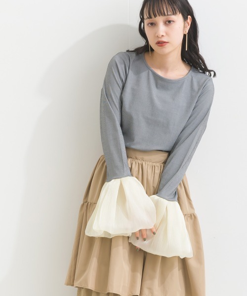 「terrace」 長袖カットソー MEDIUM グレー レディース_画像7
