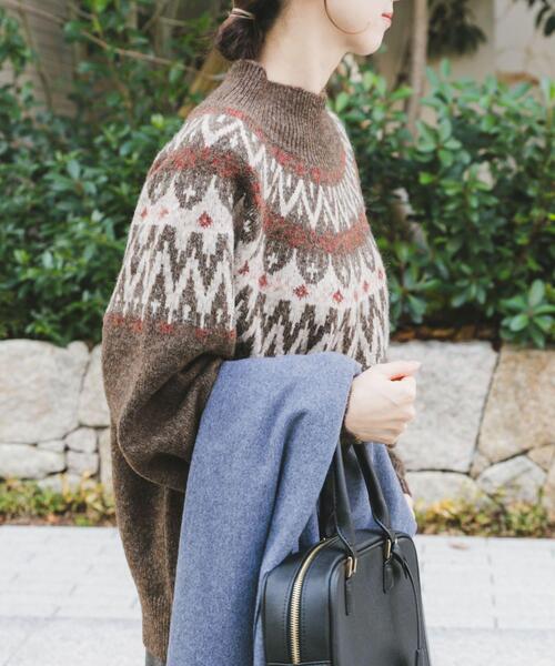 大きいサイズ 5L【未使用】23区 アルパカ混 ノルディック ニット シャギー ITEMS URBANRESEARCH（アイテムズ アーバンリサーチ） ニット セーター